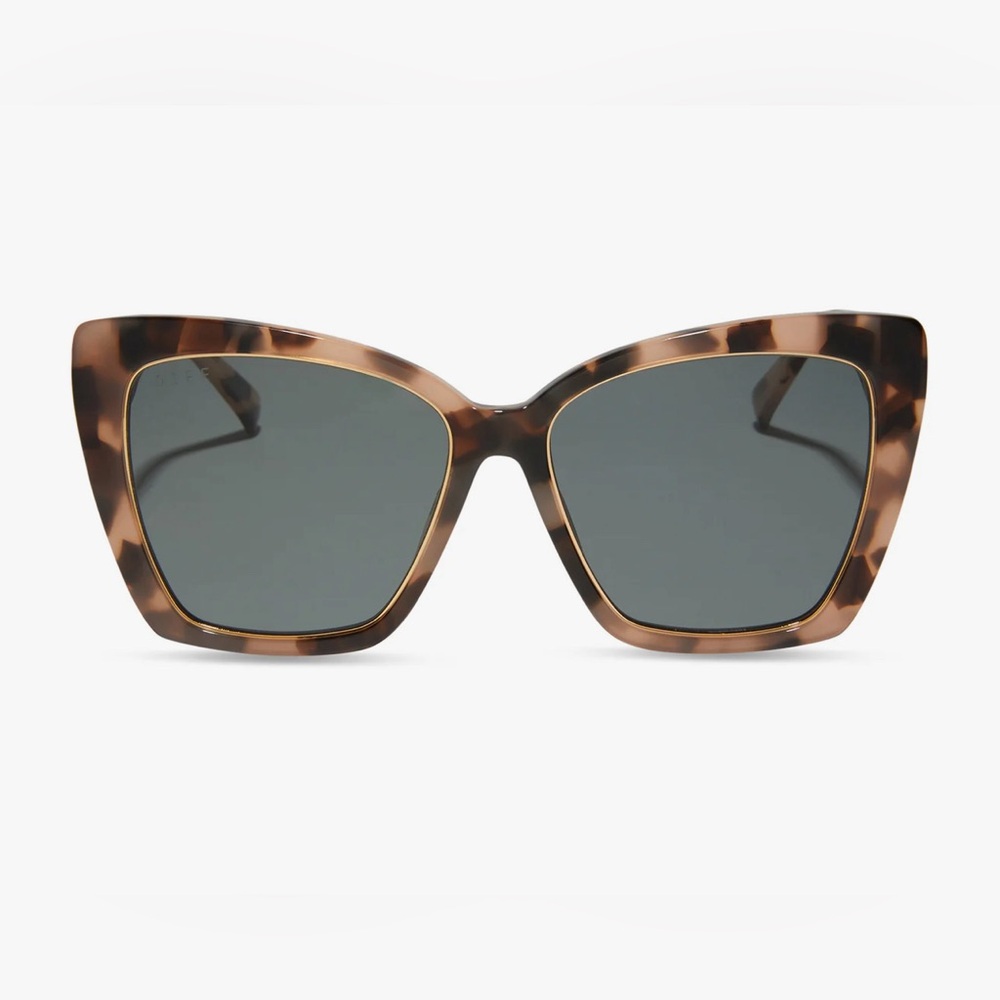 Diff Sunglasses BECKY IV Himalayan Tortoise Grey POLARIZED NWT MSRP $162